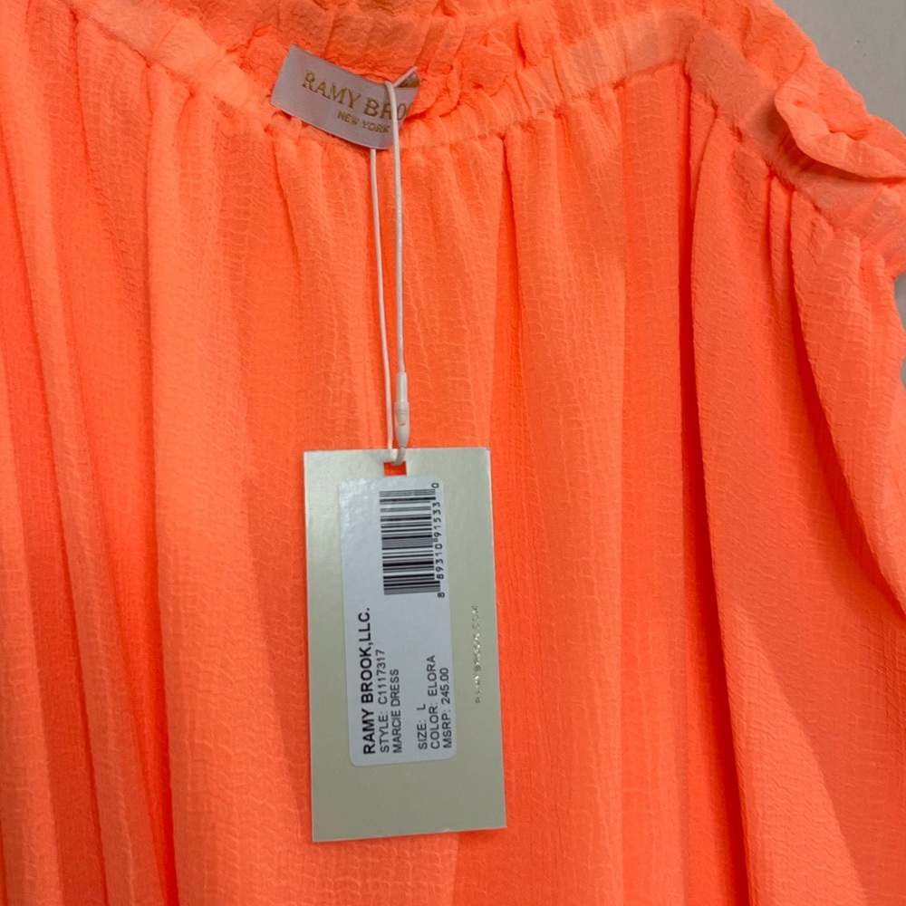 Marcie Mini Dress Swim Cover-up In Electric Orange - Picture 3 of 3